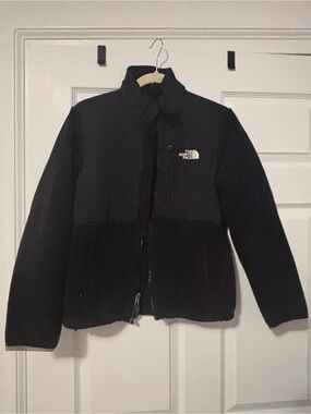 The North Face Black Fleece Jacket with White Logo
